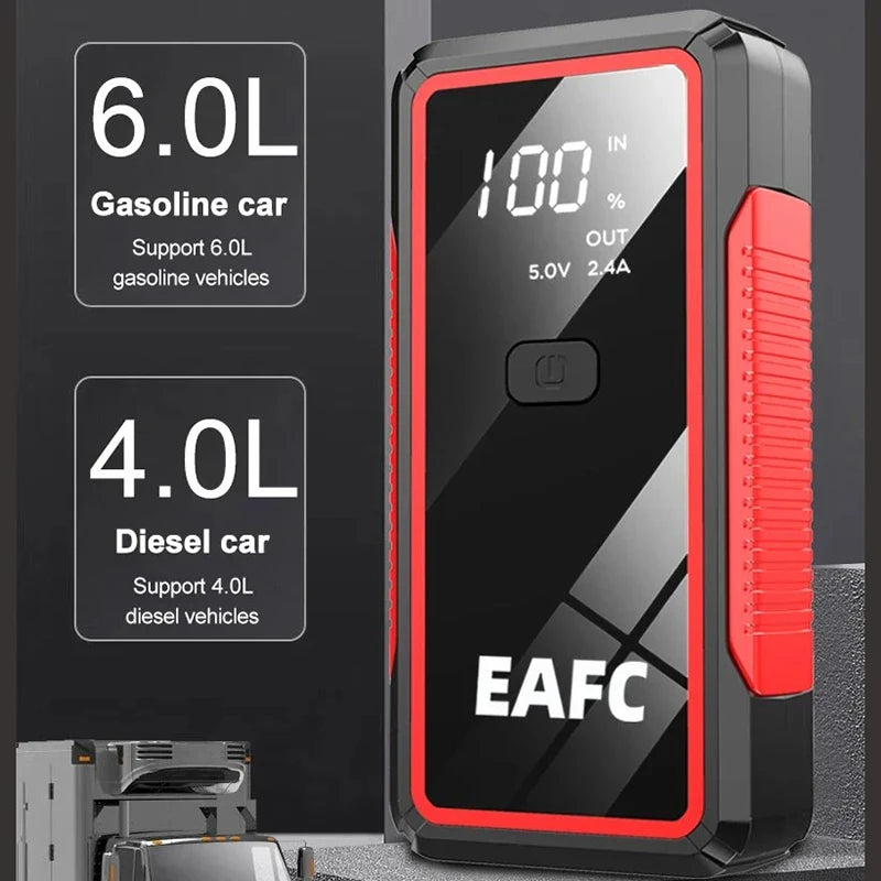 Prenosni avtomobilski starter EAFC 2000A – 20000mAh power bank in booster 12V, univerzalen za bencin in dizel