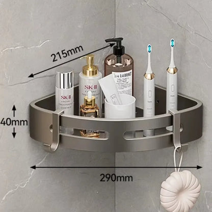 Nova stenska polica za kopalnico – 2-v-1 organizator za šampone, kozmetiko in dodatke, brez vrtanja