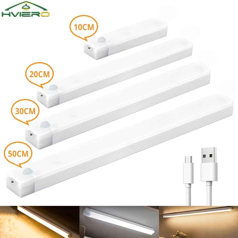 Polnilna LED svetilka z gibanjem – nočna svetloba z indukcijo, prenosna, brezžična, magnetna za omare, kuhinjo, posteljo ali sobo