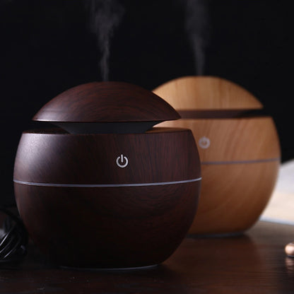 USB ultrazvočni vlažilnik zraka z eteričnimi olji – mini aroma difuzor z lesenim vzorcem, električni razpršilnik dišav in čistilec zraka