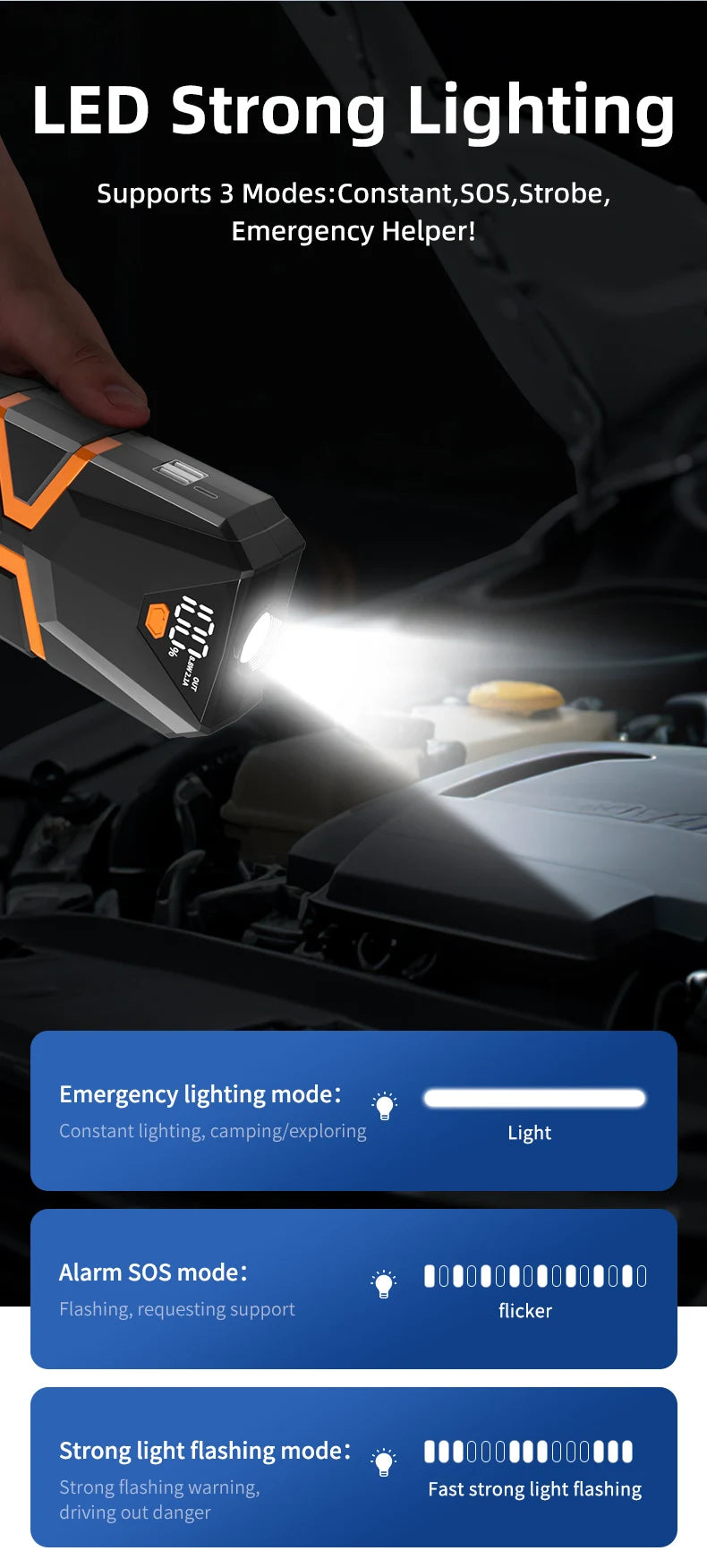 Xiaomi 10000mAh prenosni avtomobilski starter – power bank in emergency booster 12V, univerzalen za bencin in dizel