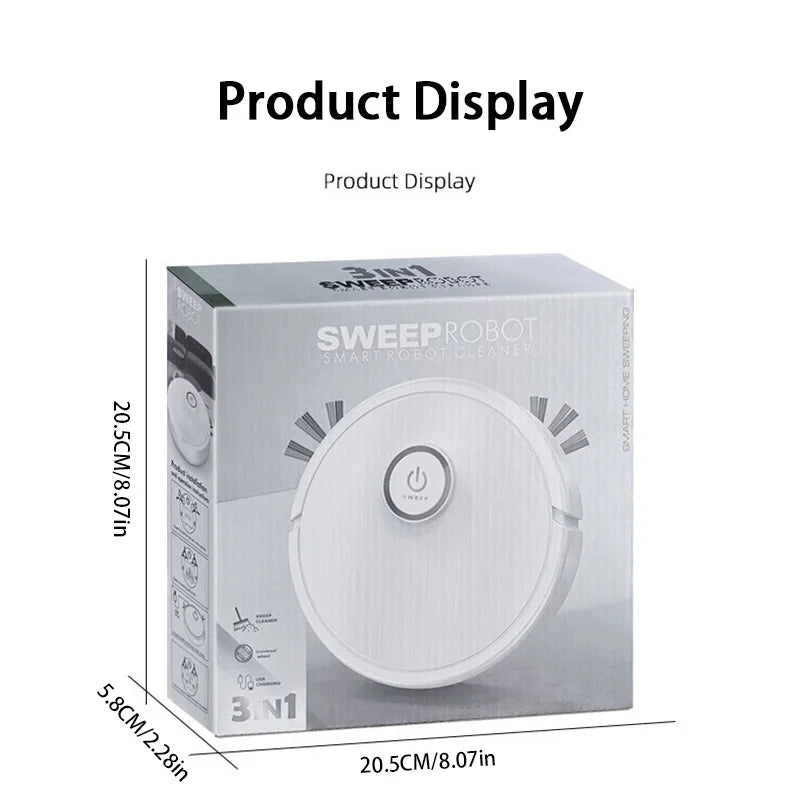 Beli pametni 3-v-1 robotski sesalnik – sesanje, pometanje in pomivanje z močjo 6000Pa