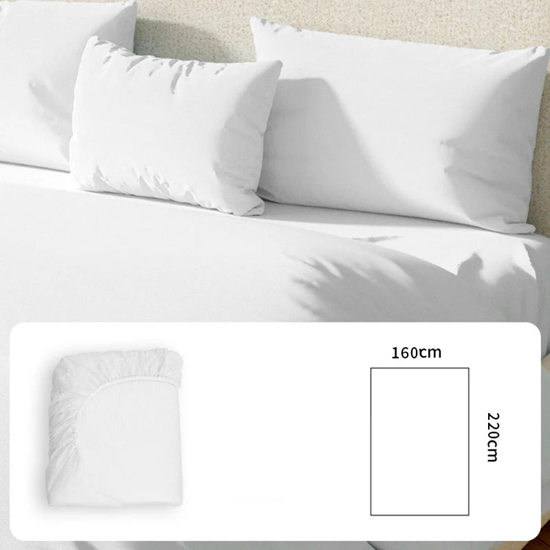 Zaščitna enkratna prevleka za posteljo iz netkanega blaga – z elastičnim robom, proti drsenju, prašno odporna, primerna za potovanja in hotele (enojna/dvojna)