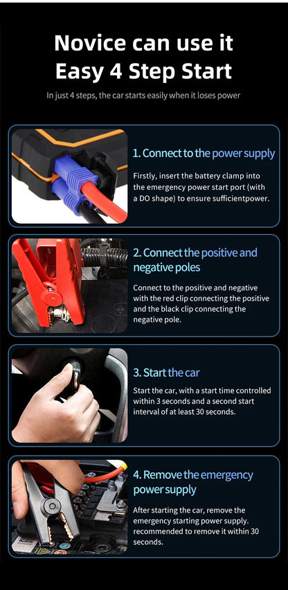 Xiaomi 10000mAh prenosni avtomobilski starter – power bank in emergency booster 12V, univerzalen za bencin in dizel