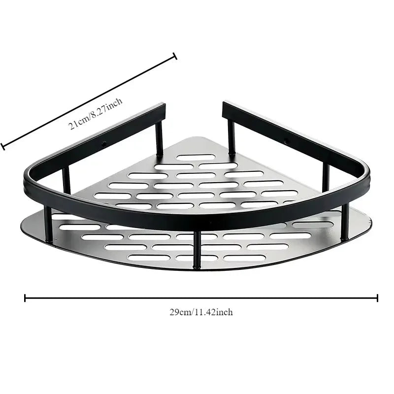 Nova stenska polica za kopalnico – 2-v-1 organizator za šampone, kozmetiko in dodatke, brez vrtanja