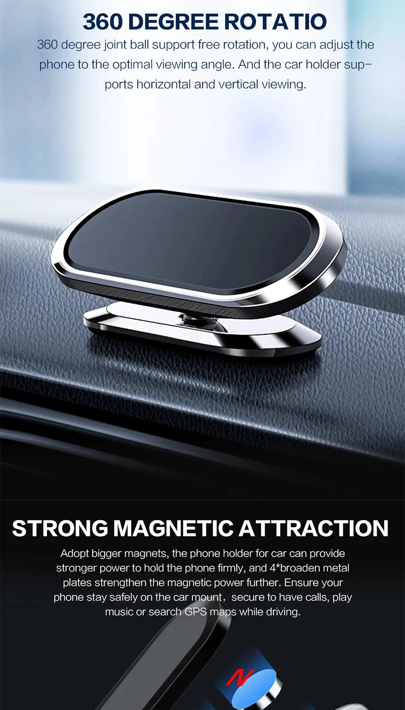 360° magnetni avto nosilec za telefon – univerzalno stojalo za iPhone, Samsung, Xiaomi, Huawei in druge