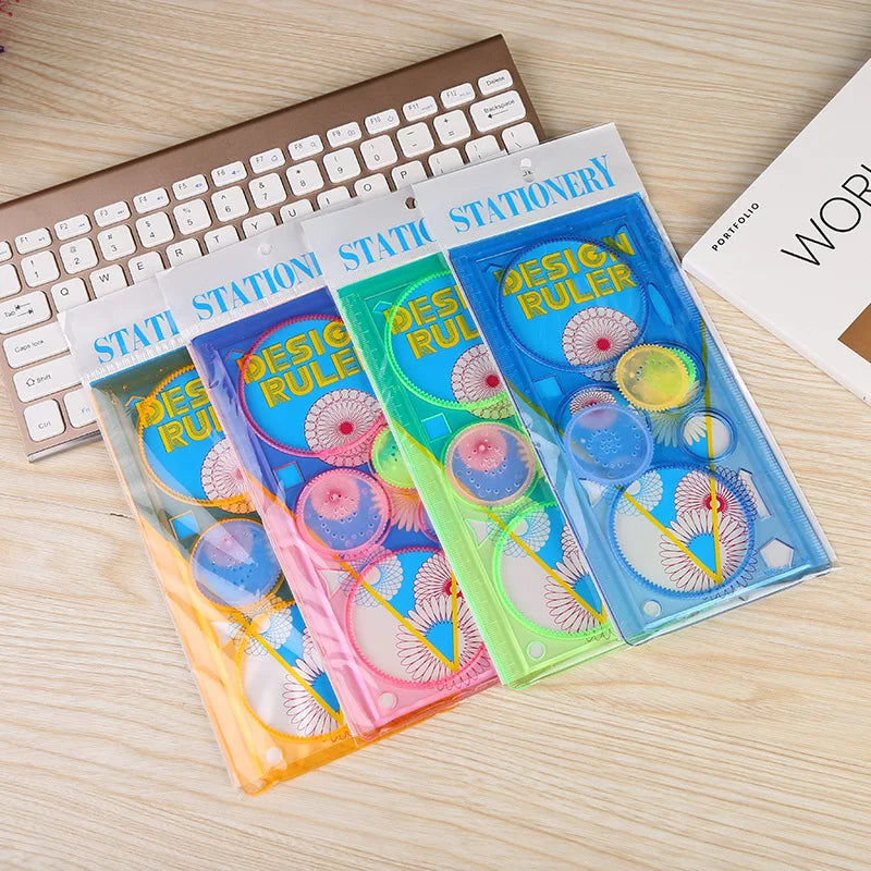 Kreativni spirograf – set geometrijskih šablon za risanje, ustvarjalna in izobraževalna igrača za otroke