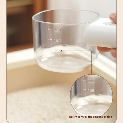 Kuhinjska zajemalka za riž – večnamenska merilna žlica z lestvico, odpornost proti vlagi in škodljivcem