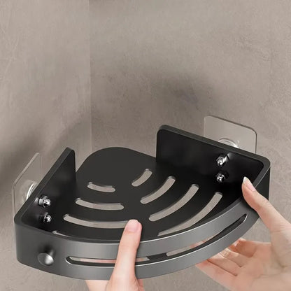 Nova stenska polica za kopalnico – 2-v-1 organizator za šampone, kozmetiko in dodatke, brez vrtanja