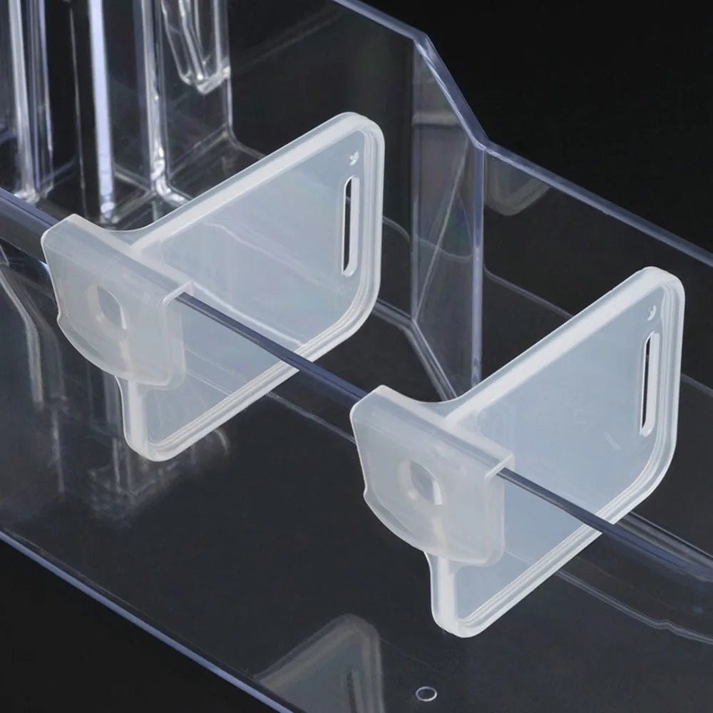 Eleganten razdelilnik za hladilnik – organizator kuhinjskih polic za steklenice, pločevinke in prostor v hladilniku