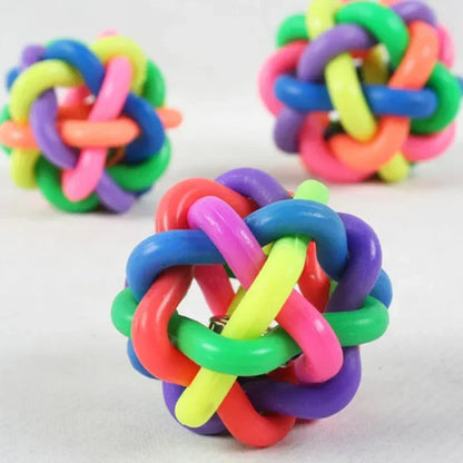 Pisani Zvonček za Pse in Mačke – Gumijasta Krogla za Žvečenje in Trening Zob, 5 cm