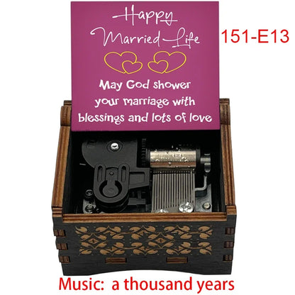 Ročno izdelana lesena glasbena škatlica “A Thousand Years” – omejena izdaja, popolno idealno darilo za ljubljeno osebo