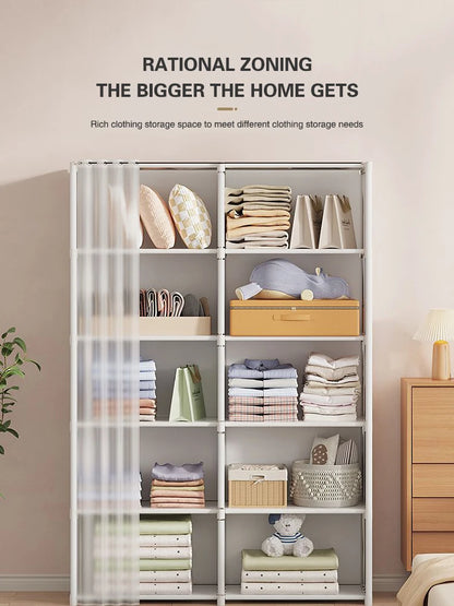 5/6-slojna Prahu Odporna Preprosta Plastična Omara za Spalnico in Sobo – Večnivojska Omara za Oblačila, Odeje, Igrače in Knjige