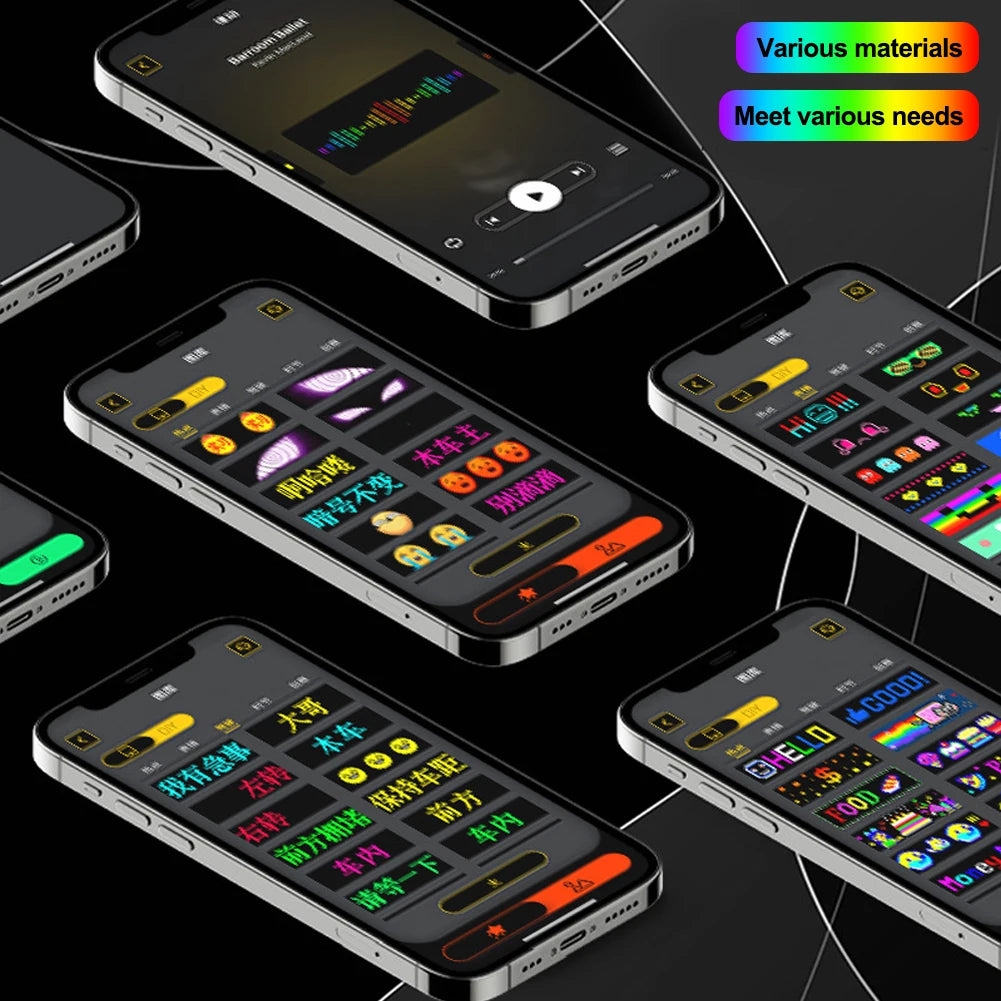 Zložljiva LED matrična tabla za avto – programsko nastavljiv drseči napis z daljinskim upravljanjem prek aplikacije