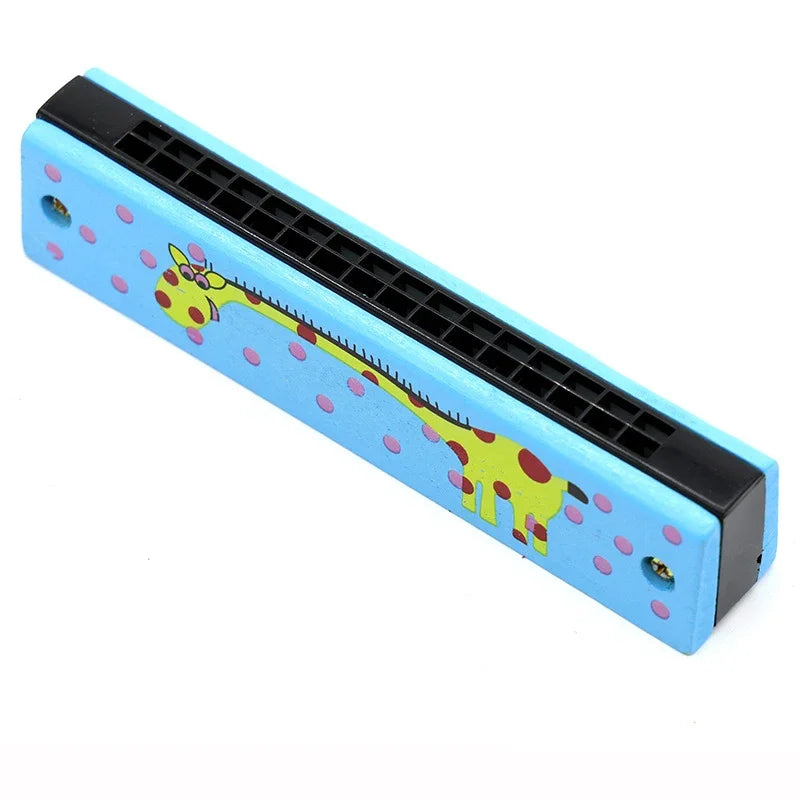 Lesena otroška harmonika – 16 ventili, živalski motivi, 11 različic