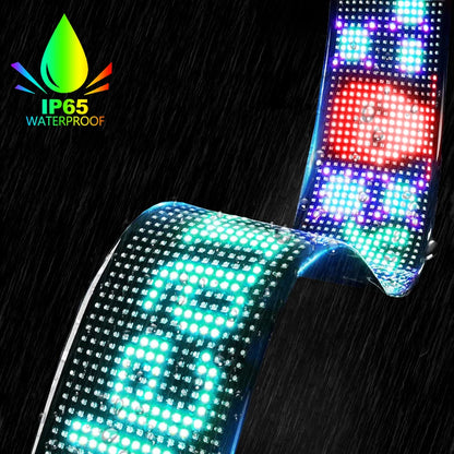 Zložljiva LED matrična tabla za avto – programsko nastavljiv drseči napis z daljinskim upravljanjem prek aplikacije