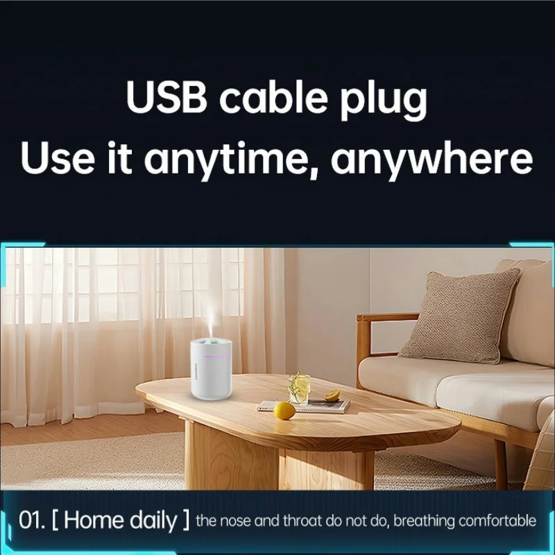 Učinkovit in zmogljiv vlažilnik zraka 180 ml – aroma difuzor z eteričnimi olji in barvnimi LED lučkami za dom, avto ali spalnico