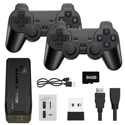 Retro 4K Igralna Konzola z 2 brezžičnima kontrolerjema – 64GB, 15.000+ iger | Popolno darilo