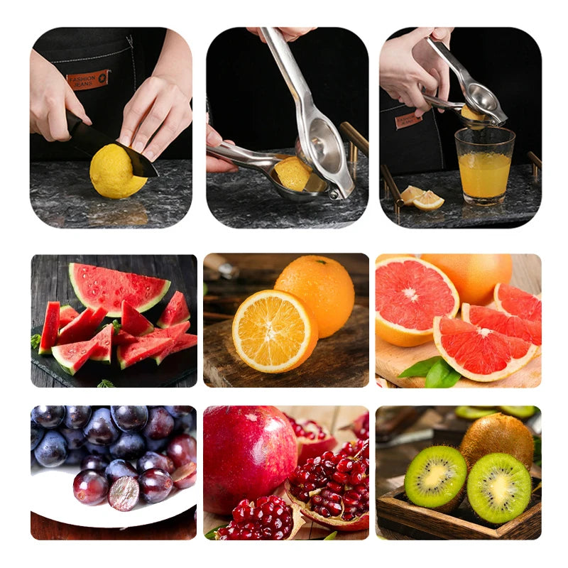 Profesionalni ročni stiskalnik za limone iz nerjavečega jekla – kuhinjski citrusni preša za limone, limete in pomaranče