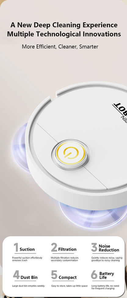 Pametni 3-v-1 robotski sesalnik in čistilec z močjo 6000Pa – sesanje, pomivanje in brisanje v enem za popolnoma čisto domovanje