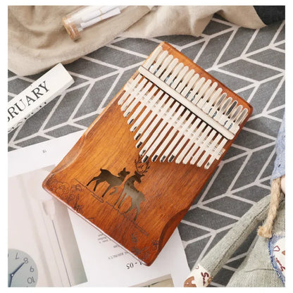Ročno izdelana 17-tipkasta Kalimba – prstni klavir iz mahagonija, unikatna in omejena izdaja, popolno glasbeno darilo