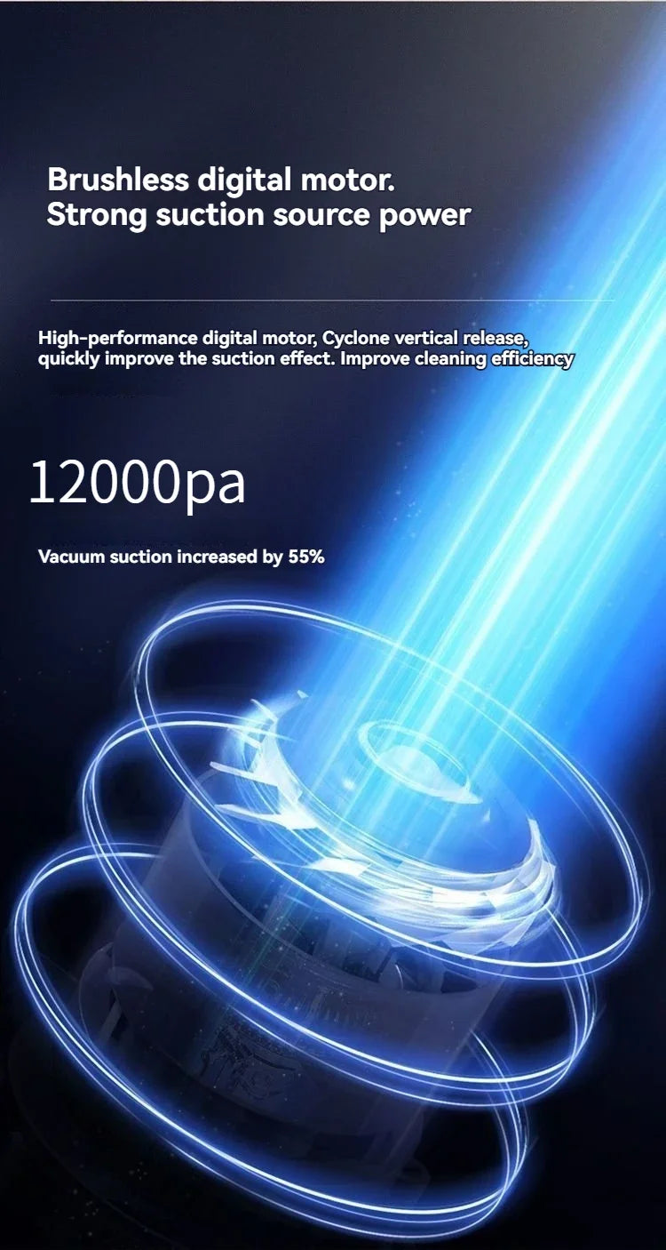 Prenosni brezžični sesalnik 12000Pa za avto in dom | Kompakten mini ročni sesalnik s HEPA filtrom