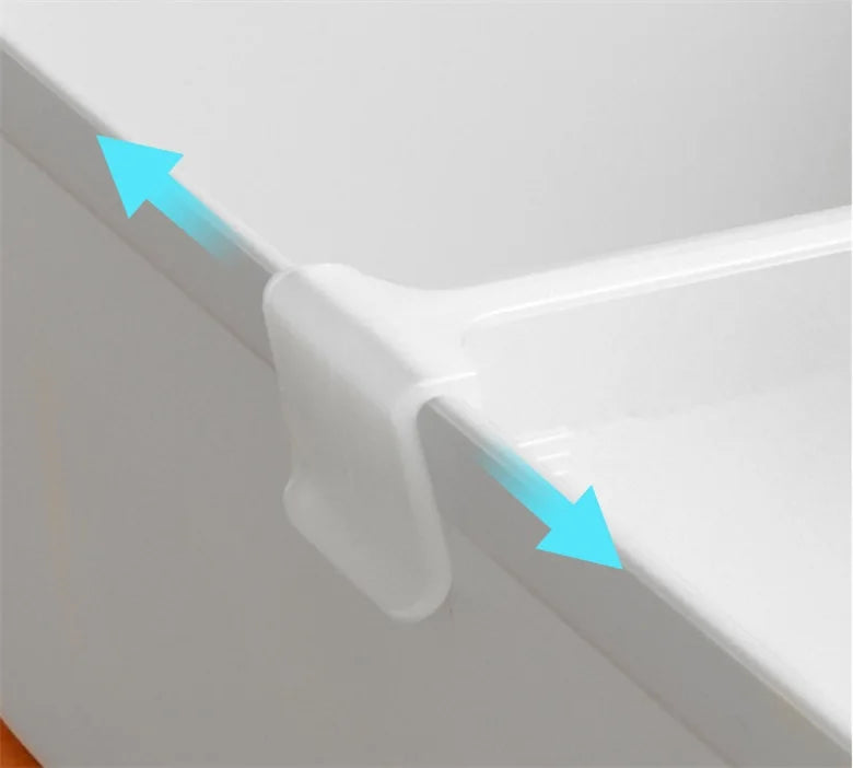 Eleganten razdelilnik za hladilnik – organizator kuhinjskih polic za steklenice, pločevinke in prostor v hladilniku