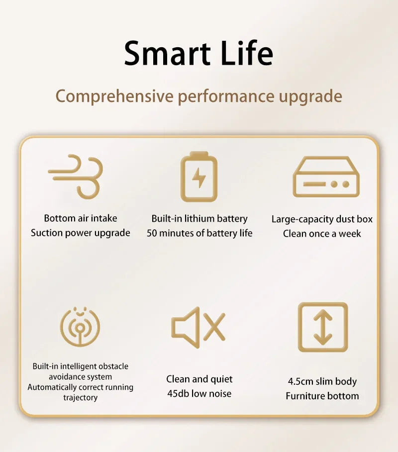 Beli pametni 3-v-1 robotski sesalnik – sesanje, pometanje in pomivanje z močjo 6000Pa