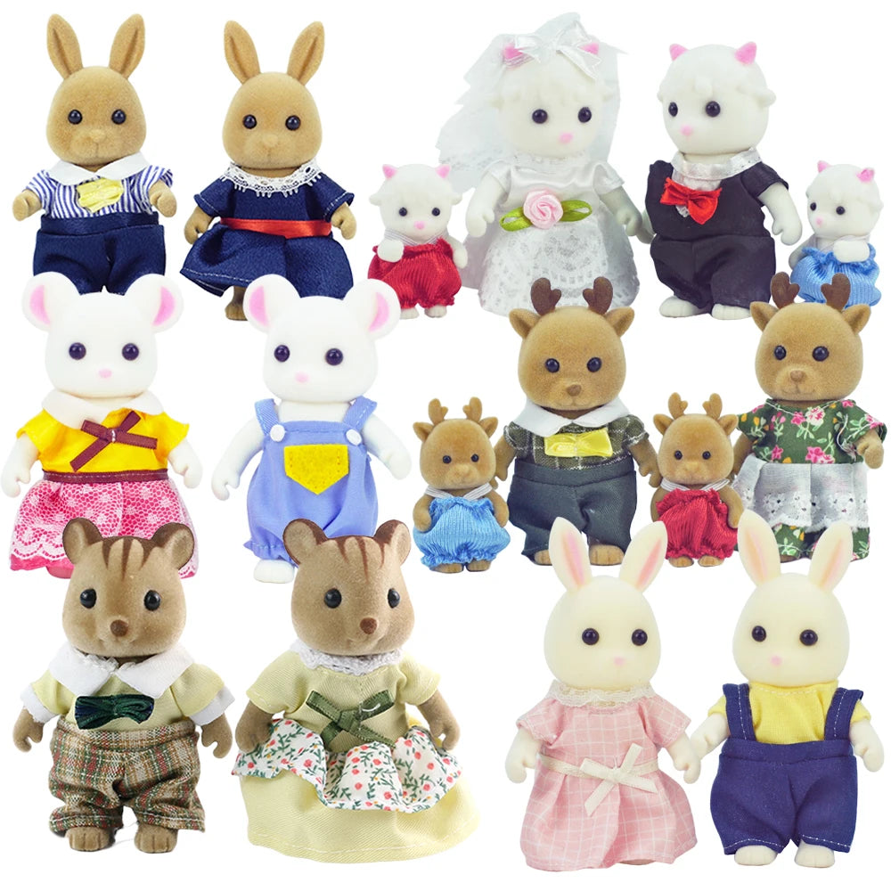 Zajček lutka 1/12 – mikro lutkovna hiška, jelenček, ovčka, slon, veverica – kuhinjski set, mini pohištvo