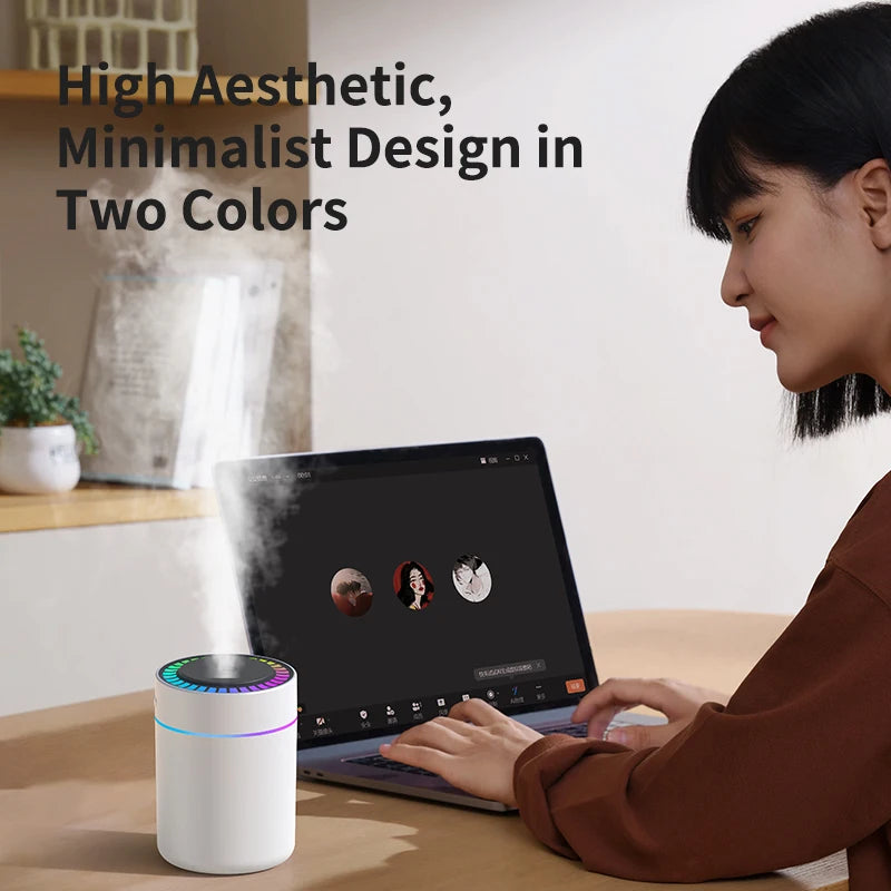 Učinkovit in zmogljiv vlažilnik zraka 180 ml – aroma difuzor z eteričnimi olji in barvnimi LED lučkami za dom, avto ali spalnico