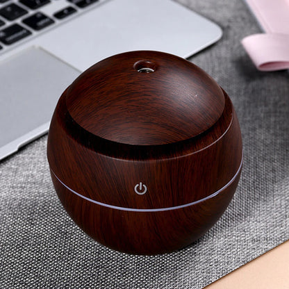 USB ultrazvočni vlažilnik zraka z eteričnimi olji – mini aroma difuzor z lesenim vzorcem, električni razpršilnik dišav in čistilec zraka